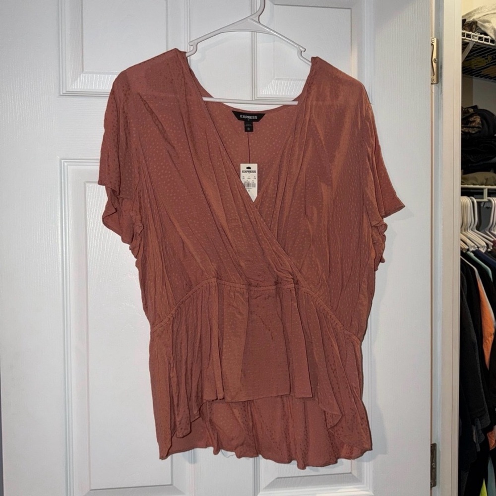 Express Women's Terracotta Wrap Blouse